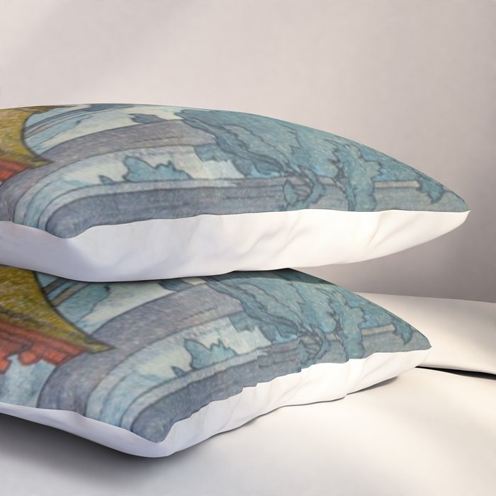YoshidaToshi Sacred Grove Antique Japanese Woodblock Print  Pillow Sham Gallery Image 3