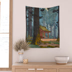 YoshidaToshi Sacred Grove Antique Japanese Woodblock Print  Wall Tapestry Gallery Image 2