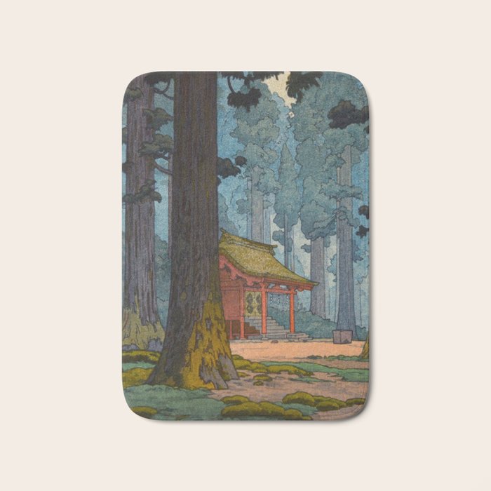 YoshidaToshi Sacred Grove Antique Japanese Woodblock Print  Bath Mat Gallery Image 1