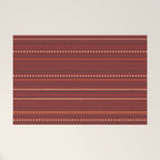 Bamako Textured Stripes and Dots Pattern Maroon Rust Black Orange Welcome Mat Gallery Image 1