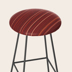 Bamako Textured Stripes and Dots Pattern Maroon Rust Black Orange Stool Gallery Image 2