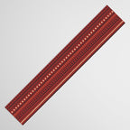 Bamako Textured Stripes and Dots Pattern Maroon Rust Black Orange Table Runner Gallery Image 3