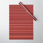 Bamako Textured Stripes and Dots Pattern Maroon Rust Black Orange Wrapping Paper Gallery Image 1
