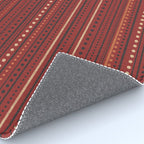 Bamako Textured Stripes and Dots Pattern Maroon Rust Black Orange Rug Gallery Image 4