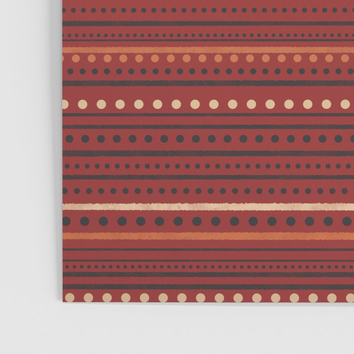 Bamako Textured Stripes and Dots Pattern Maroon Rust Black Orange Poster Gallery Image 3