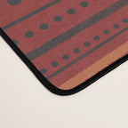 Bamako Textured Stripes and Dots Pattern Maroon Rust Black Orange Desk Mat Gallery Image 4