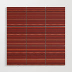 Bamako Textured Stripes and Dots Pattern Maroon Rust Black Orange Wood Wall Art Gallery Image 1