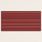 Bamako Textured Stripes and Dots Pattern Maroon Rust Black Orange Desk Mat Gallery Image 3