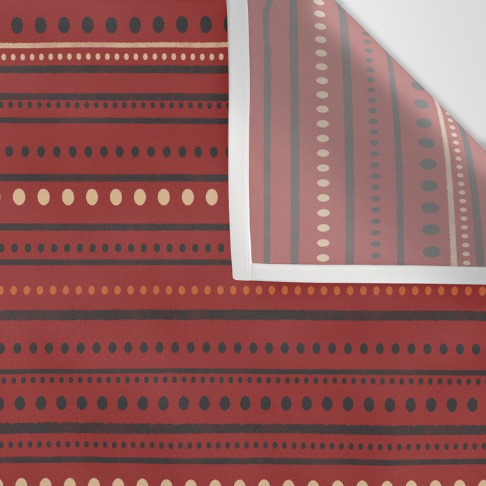 Bamako Textured Stripes and Dots Pattern Maroon Rust Black Orange Wall Tapestry Gallery Image 3