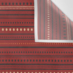 Bamako Textured Stripes and Dots Pattern Maroon Rust Black Orange Wall Tapestry Gallery Image 3