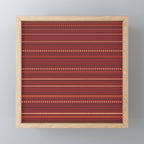 Bamako Textured Stripes and Dots Pattern Maroon Rust Black Orange Mini Art Print Gallery Image 1