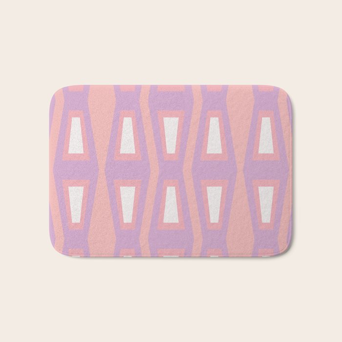 Pink Asymetrical Geometric Bath Mat Gallery Image 1