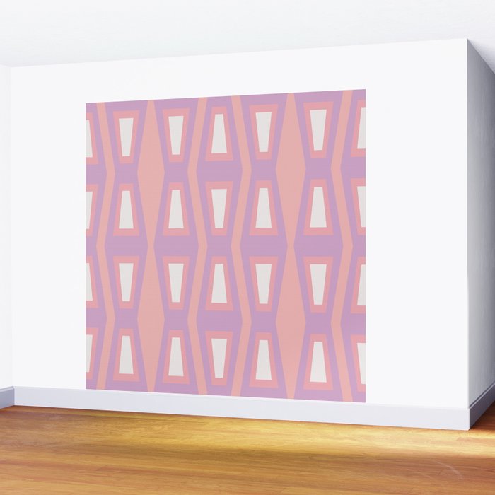 Pink Asymetrical Geometric Wall Mural Gallery Image 2