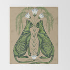Fern Cats Throw Blanket Gallery Image 2