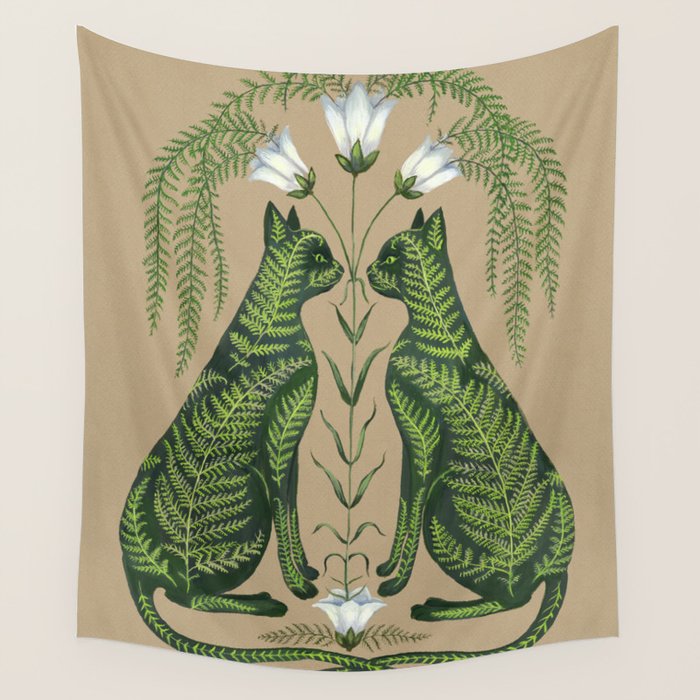 Fern Cats Wall Tapestry Gallery Image 4