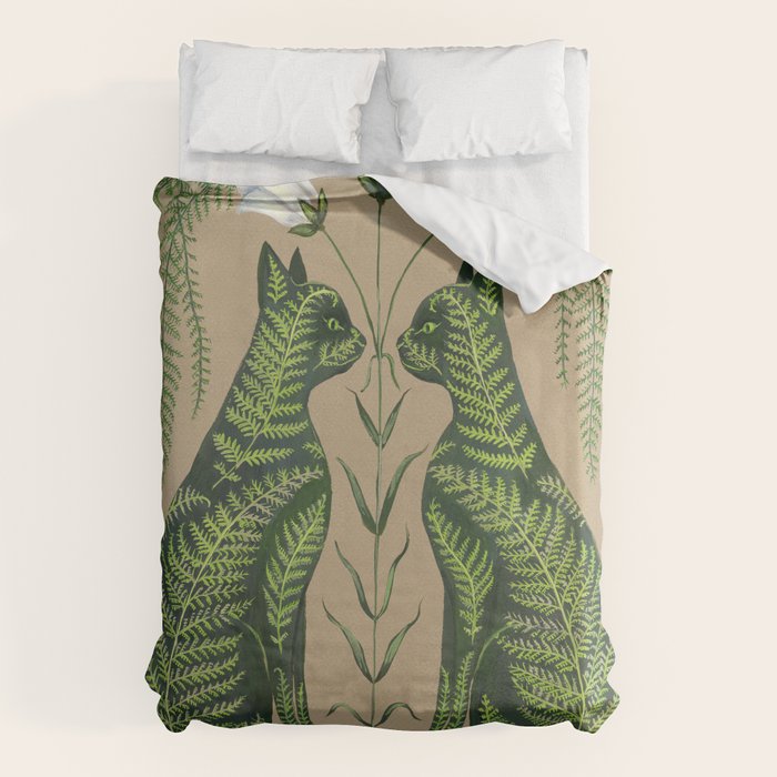 Fern Cats Duvet Cover Gallery Image 1