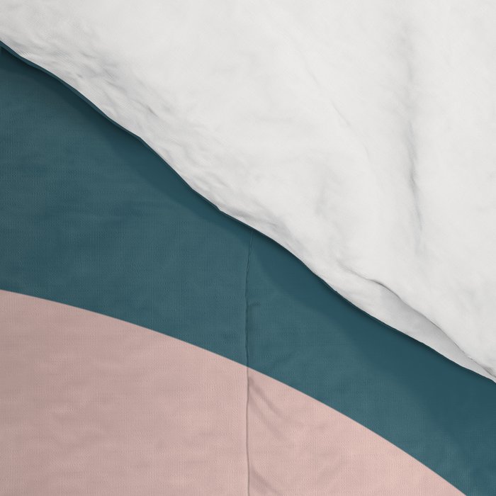 Dotted Half Half Minimalist Geometric in Blush Pink, Clay, and Blue Comforter Gallery Image 4