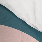 Dotted Half Half Minimalist Geometric in Blush Pink, Clay, and Blue Comforter Gallery Image 4