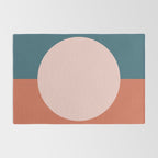 Dotted Half Half Minimalist Geometric in Blush Pink, Clay, and Blue Rug Gallery Image 2