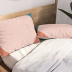 Dotted Half Half Minimalist Geometric in Blush Pink, Clay, and Blue Pillow Sham Gallery Image 2