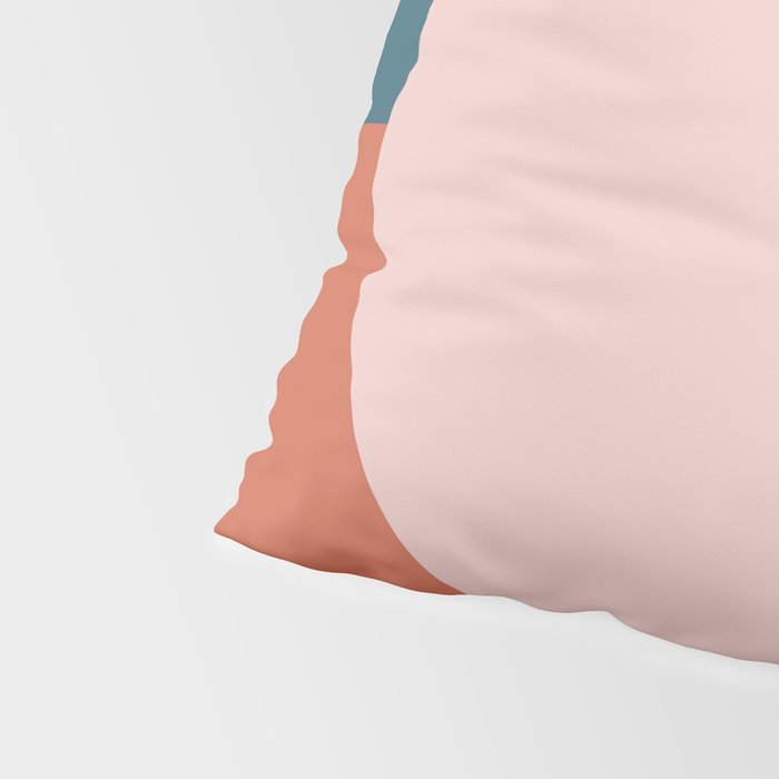Dotted Half Half Minimalist Geometric in Blush Pink, Clay, and Blue Pillow Sham Gallery Image 4
