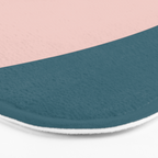 Dotted Half Half Minimalist Geometric in Blush Pink, Clay, and Blue Bath Mat Gallery Image 3