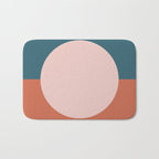 Dotted Half Half Minimalist Geometric in Blush Pink, Clay, and Blue Bath Mat Gallery Image 1