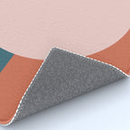 Dotted Half Half Minimalist Geometric in Blush Pink, Clay, and Blue Rug Gallery Image 4