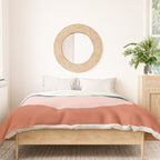 Dotted Half Half Minimalist Geometric in Blush Pink, Clay, and Blue Duvet Cover Gallery Image 3