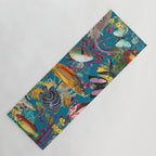 Vintage Floral Ocean on Teal Yoga Mat Gallery Image 1