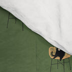 Lazy cat 2b Green enjoy coffee on rattan chair  Comforter Gallery Image 4