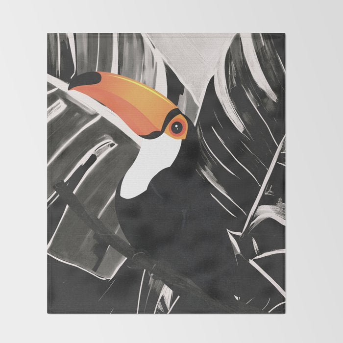 Tropical Toucan Art Throw Blanket Gallery Image 2