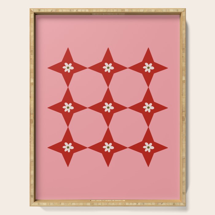 Flower Tile I Serving Tray Gallery Image 1