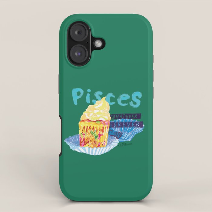 Pisces Chill Vibes in Chive Green | Zodiac Series  iPhone Case Gallery Image 1