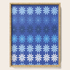 Ombre Abstract Daisies on Cobalt Blue Serving Tray Gallery Image 1