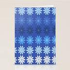 Ombre Abstract Daisies on Cobalt Blue Stationery Card Gallery Image 2