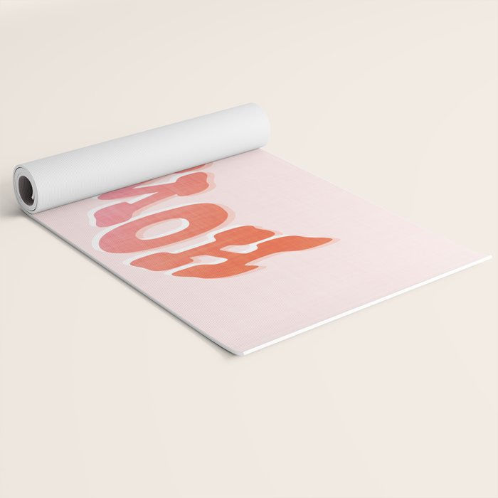 Typographic Howdy Repeat - Pastel Peachy Pink Yoga Mat Gallery Image 2
