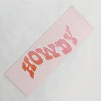 Typographic Howdy Repeat - Pastel Peachy Pink Yoga Mat Gallery Image 1