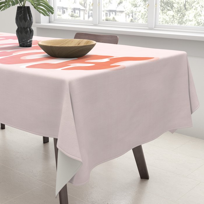 Typographic Howdy Repeat - Pastel Peachy Pink Tablecloth Gallery Image 3