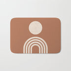 Mid century modern sun and rainbow on terracotta Bath Mat Gallery Image 1