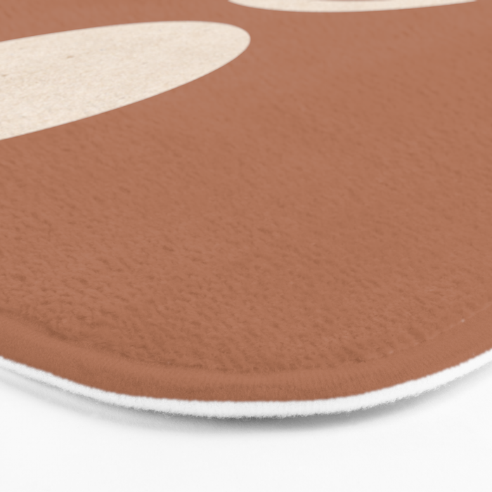 Mid century modern sun and rainbow on terracotta Bath Mat Gallery Image 3