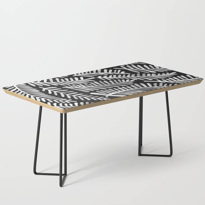 Modern Fronds - White on Black Palette Coffee Table Gallery Image 1