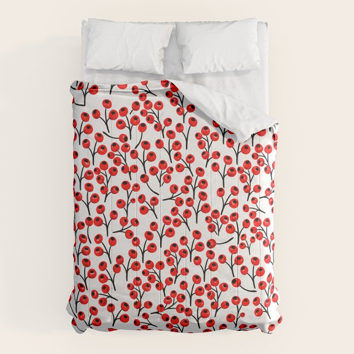 Christmas red fruit - pattern no 4 Comforter Gallery Image 1