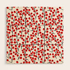 Christmas red fruit - pattern no 4 Wood Wall Art Gallery Image 1