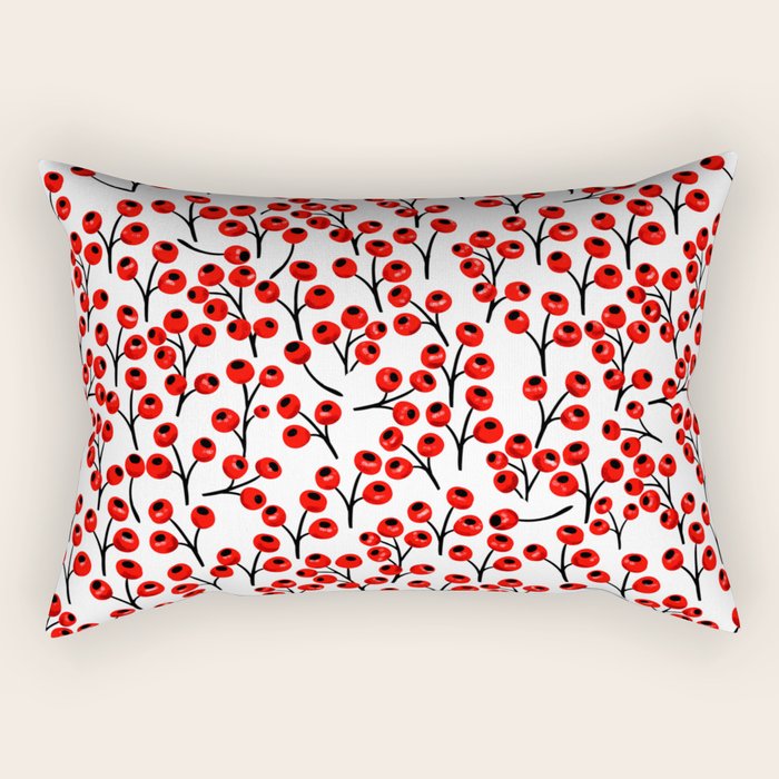 Christmas red fruit - pattern no 4 Rectangular Pillow Gallery Image 2