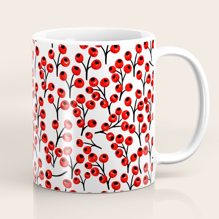 Christmas red fruit - pattern no 4 Coffee Mug Gallery Image 1