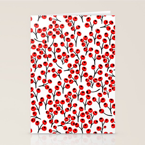 Christmas red fruit - pattern no 4 Stationery Card Gallery Image 2