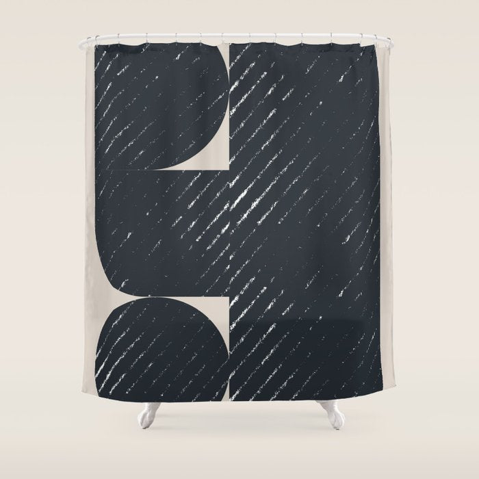 Mid Century Modern Geometric Shape  Shower Curtain Gallery Image 1
