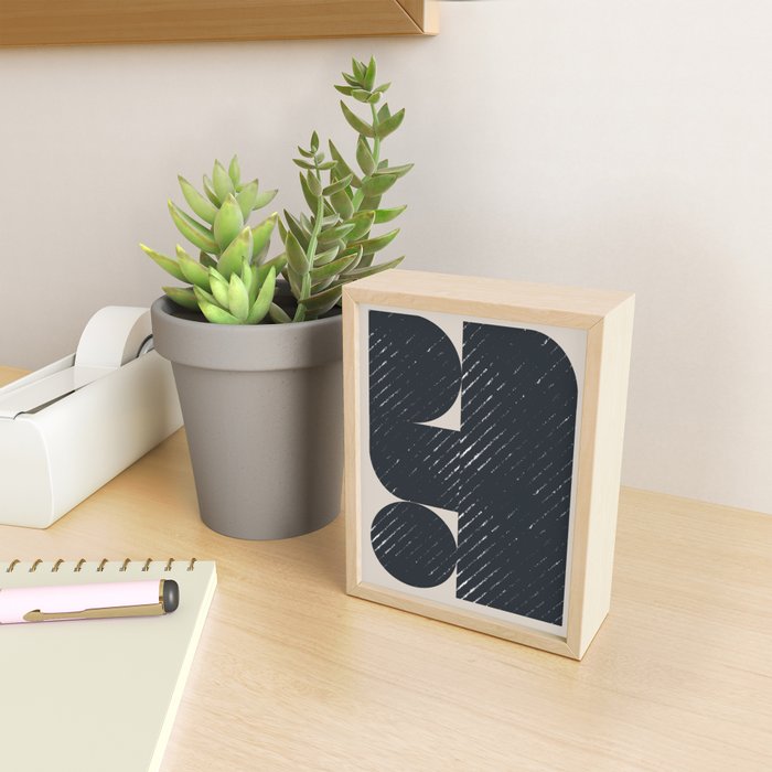 Mid Century Modern Geometric Shape  Mini Art Print Gallery Image 2