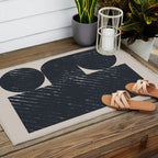 Mid Century Modern Geometric Shape  Outdoor Rug Gallery Image 2
